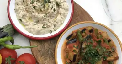 Nefis Şakşuka ve Tahinli Közlenmiş Patlıcan Mezesi Tarifi