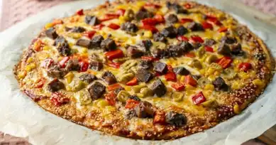 Sağlıklı Kavurmalı Karnabahar Pizzati